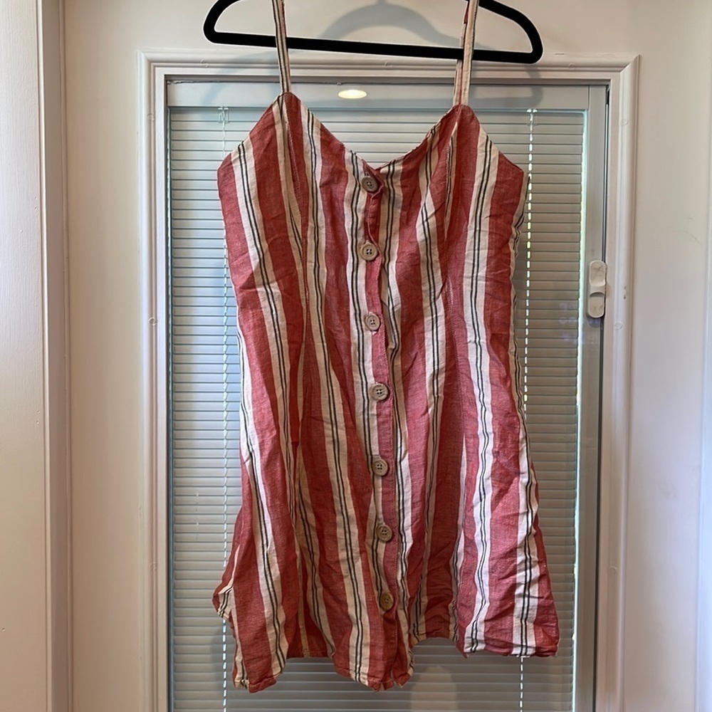 Urban Outfitters Linen Stripped Button Down Ladder Dress